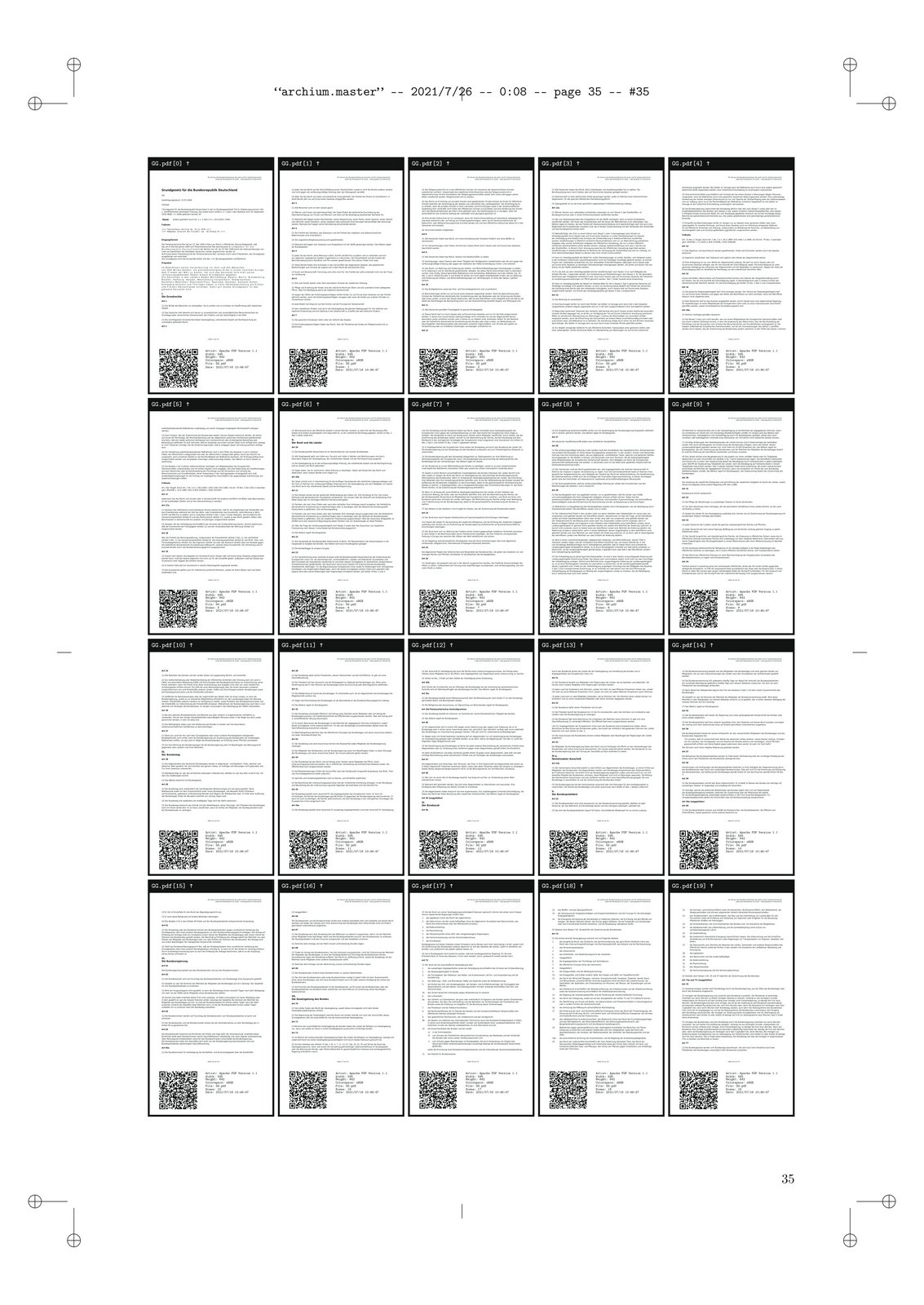 20 Seiten PDF vom Grundgesetz